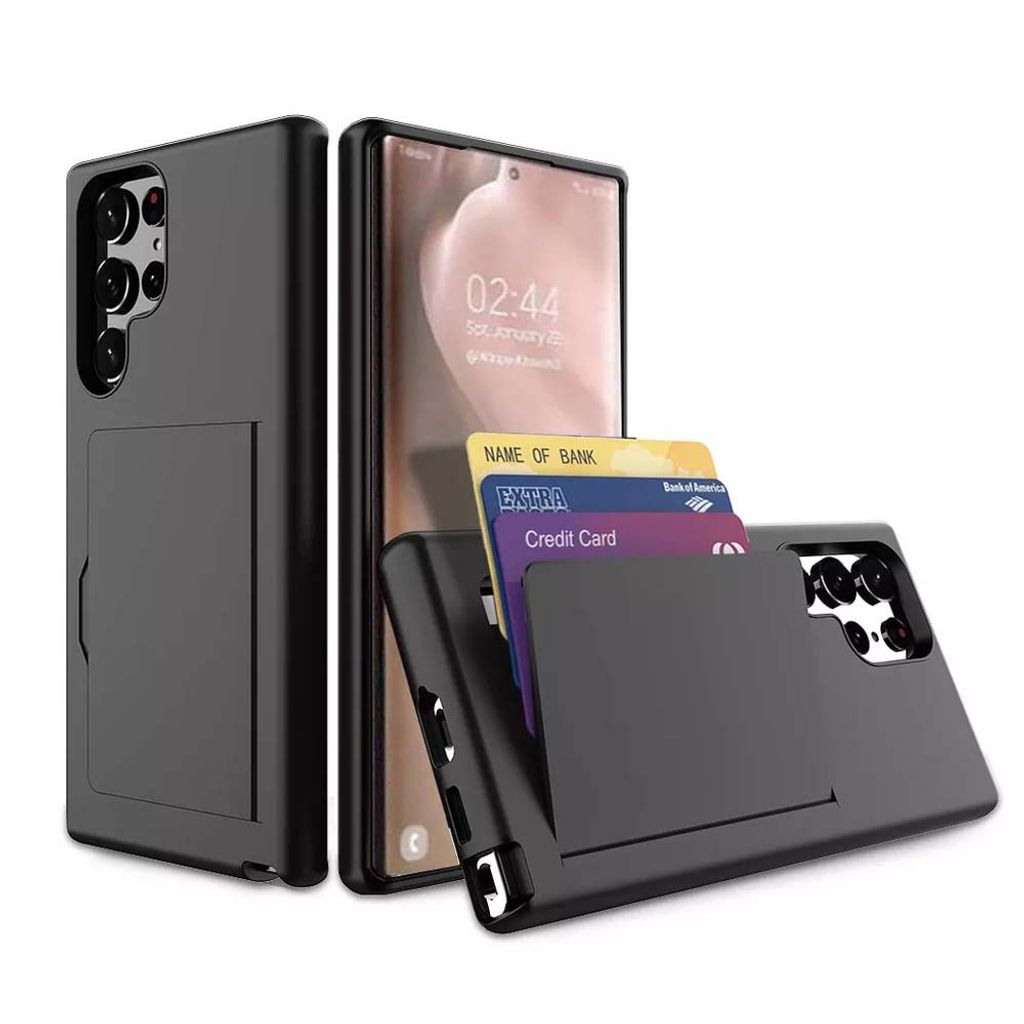 Smartphonica Samsung Galaxy S22 Ultra Fall starke TPU mit Kartenhalter - Schwarz