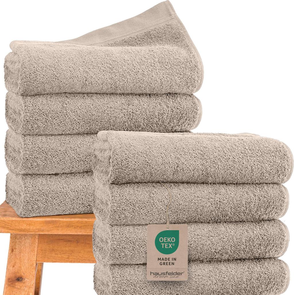 Hausfelder Handtücher Premium Handtuch 8er Set (Beige, 8 Handtücher 50x100cm)