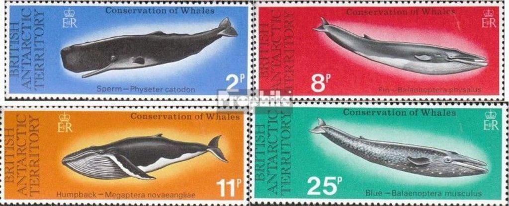 Briefmarken Britische Gebiete Antarktis 1977 Mi 64-67 postfrisch Schutz der Wale