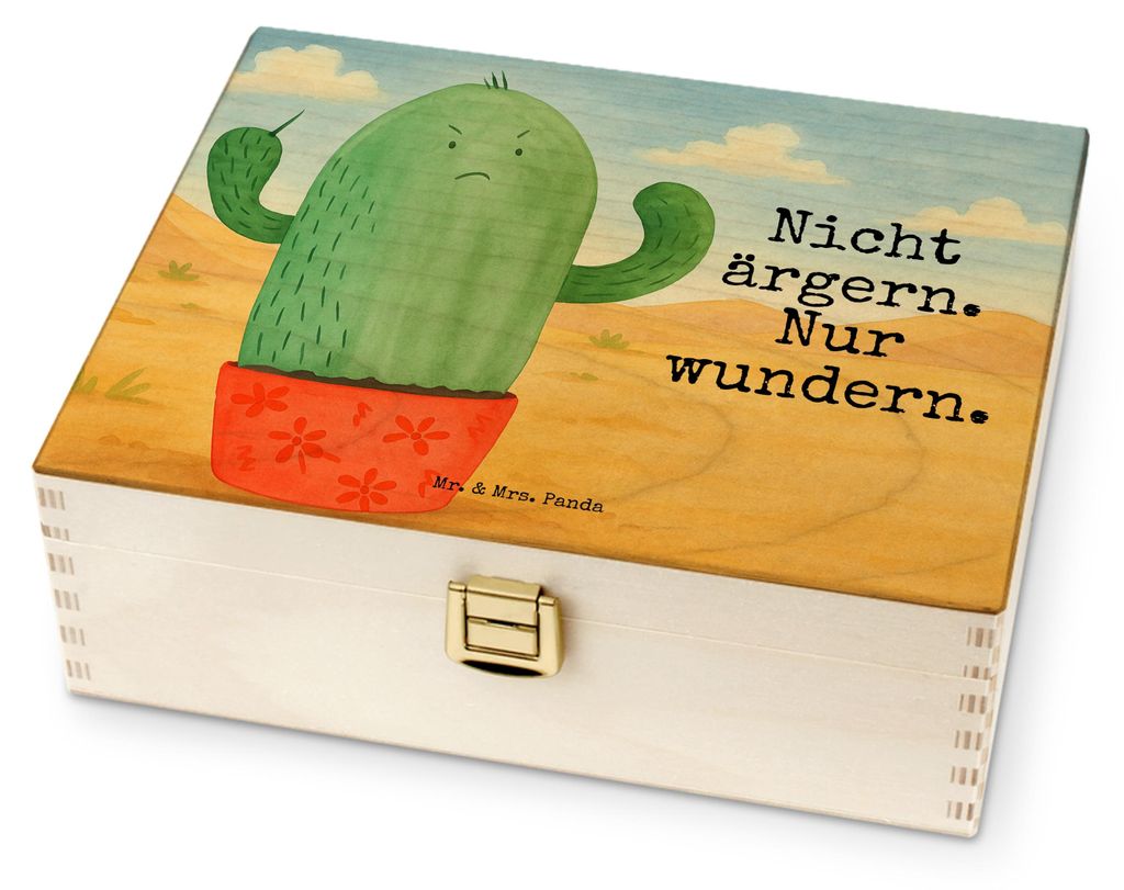 Mr. & Mrs. Panda Teebox Kaktus Wut Design - Weiß - Geschenk, Kollegin, Kakteen, Kollege, Teebeutel Aufbewahrung, Teeaufbewahrung, für Paare, Tee ...