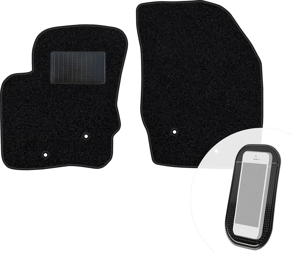 moto-MOLTICO Vorne Fußmatten Auto Velours Autoteppiche Schwarz Automatten Set 2-teilig passend für Volvo XC90 I 2002-2014