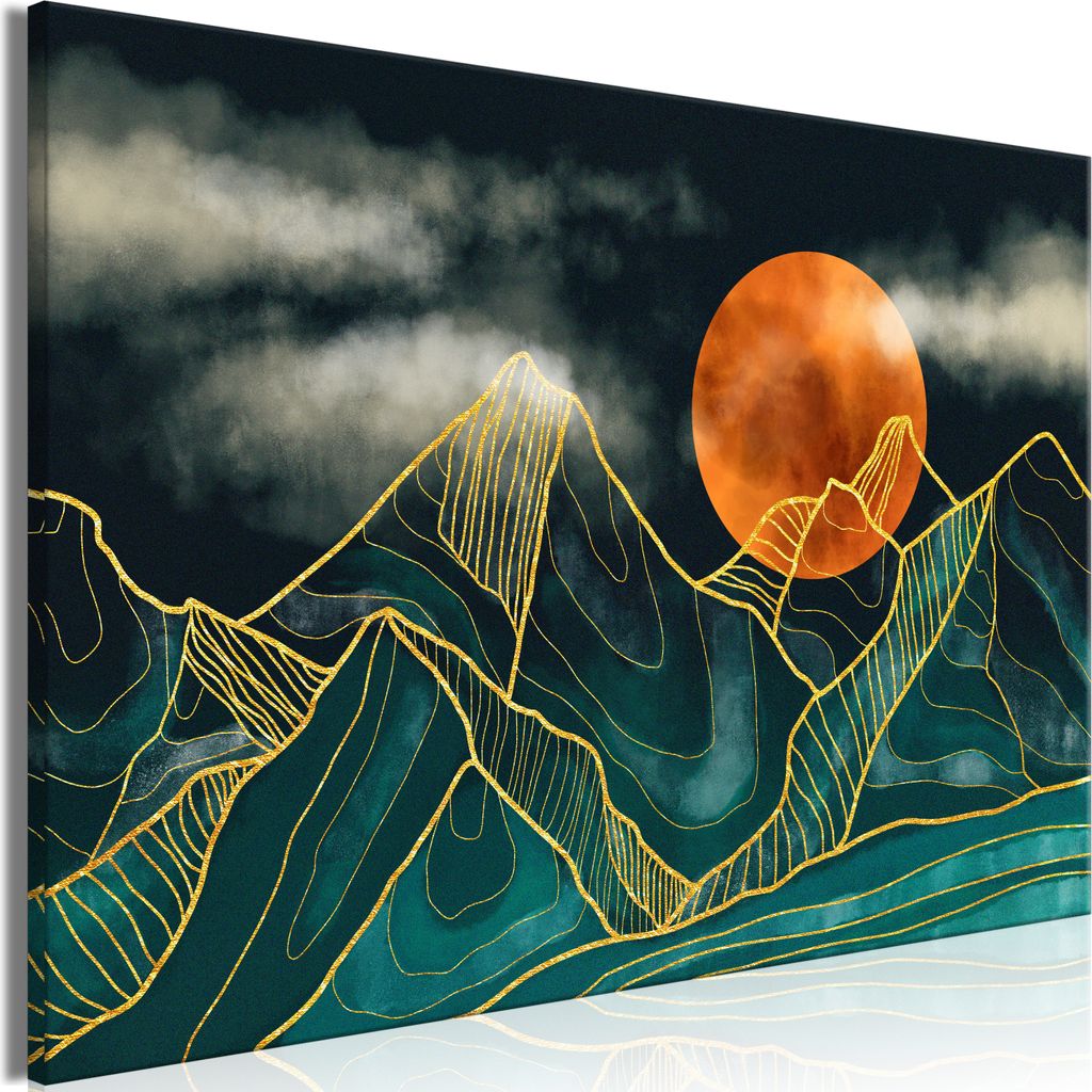 Italienischer Leinwand Leinwandbild - Mountain Calm (1 Part) Wide 90x60 cm Landschaften c-A-0233-b-a