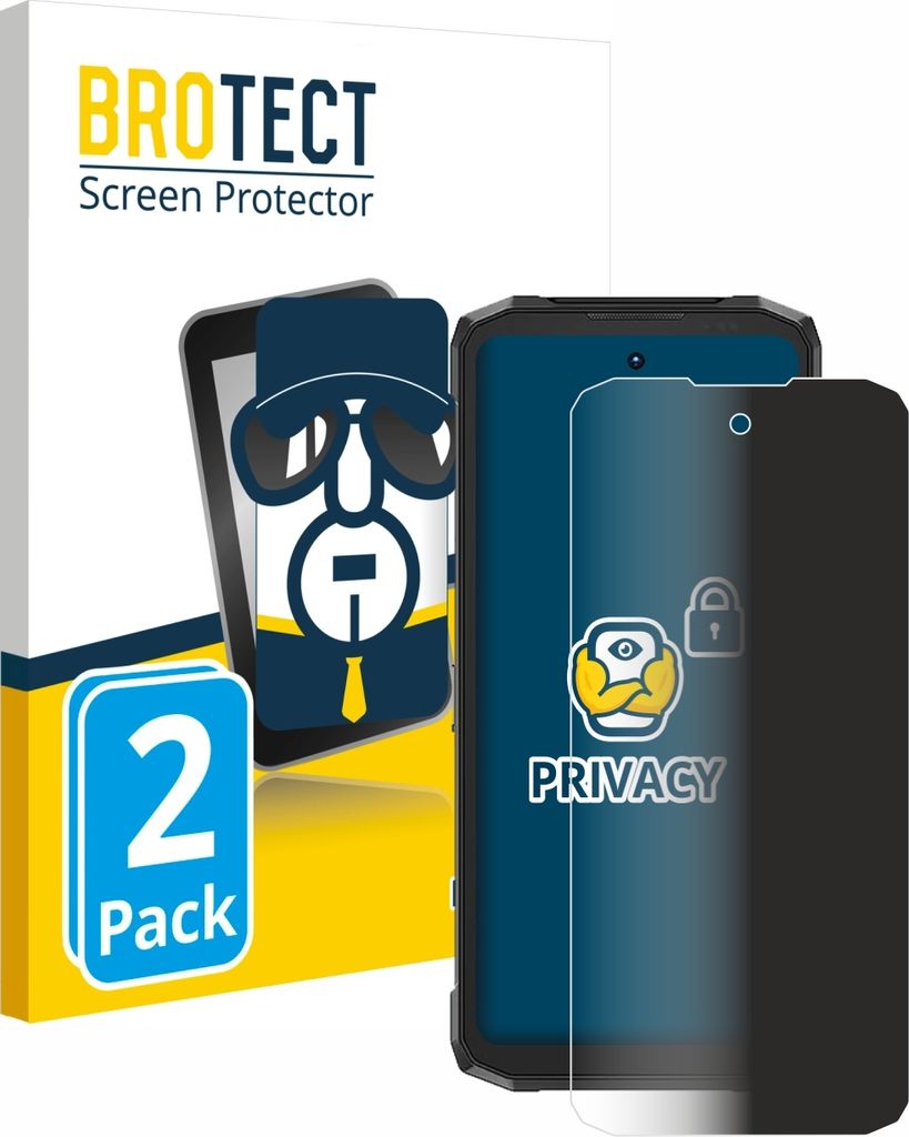 2x BROTECT Sichtschutzfolie für Doogee Fire 6 Power Anti-Spy Privacy Sichtschutz Blickschutz Folie Blaulicht-Schutz