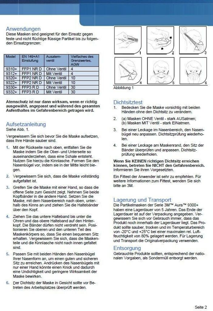 Mundschutz Maske FFP3 Atemschutzmaske Gesichtsmaske Mund Produktbild 6