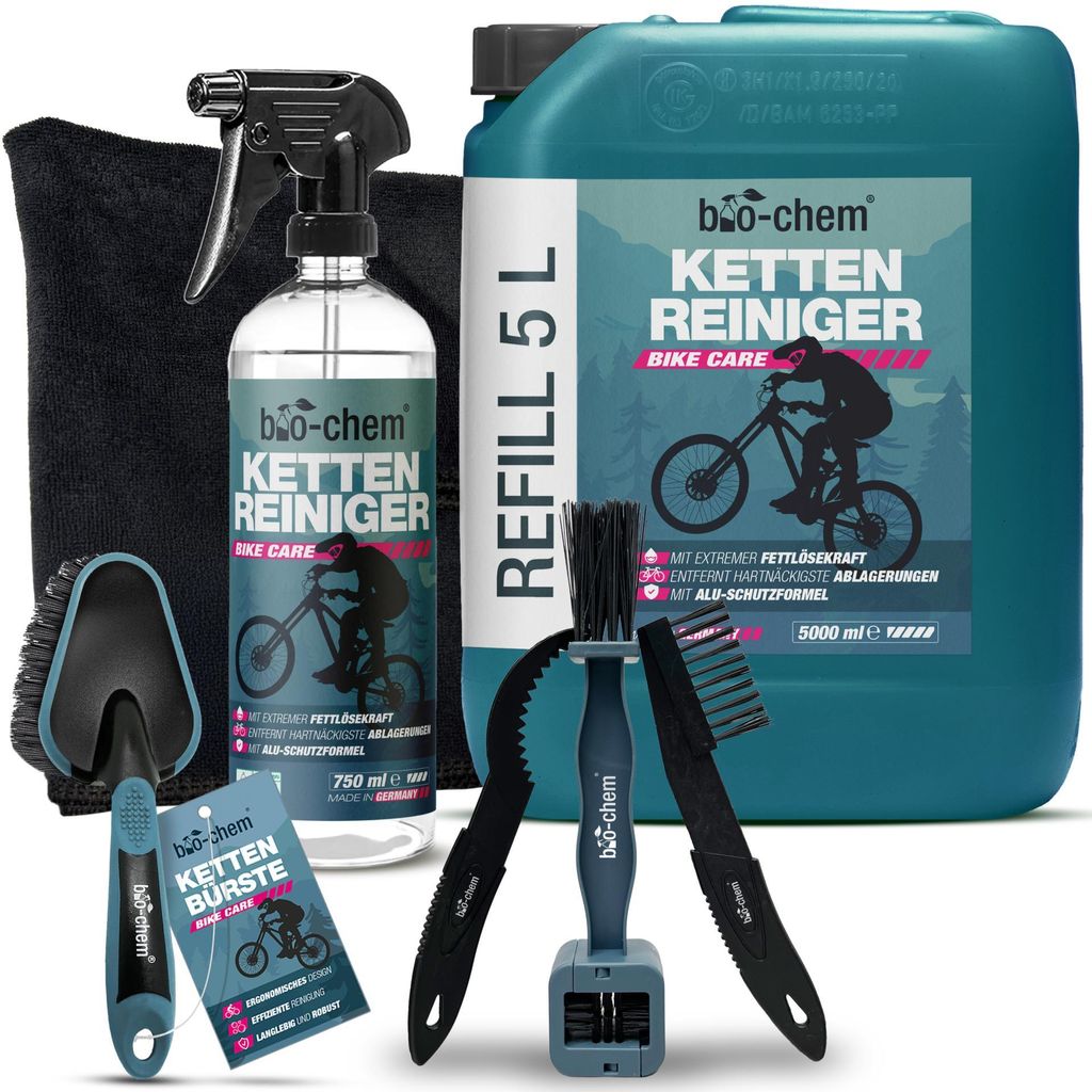 bio-chem Kettenreiniger Fahrrad flüssig - Antriebsentfetter – 5,75 L - Effektiv & biologisch abbaubar - Für die materialschonende Reinigung der...