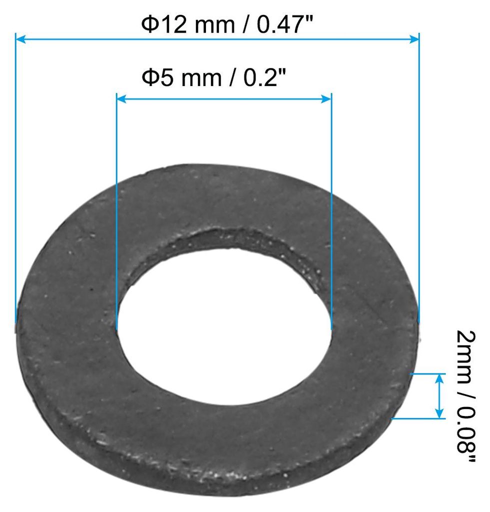 M5 Gummi Unterlegscheiben Gummidichtung Rund, 80 Stš¹ck 5mm ID 12mm OD 2mm Dick Flache Unterlegscheiben Set Dichtungsgummi fš¹r Wasserhahnrohr ...