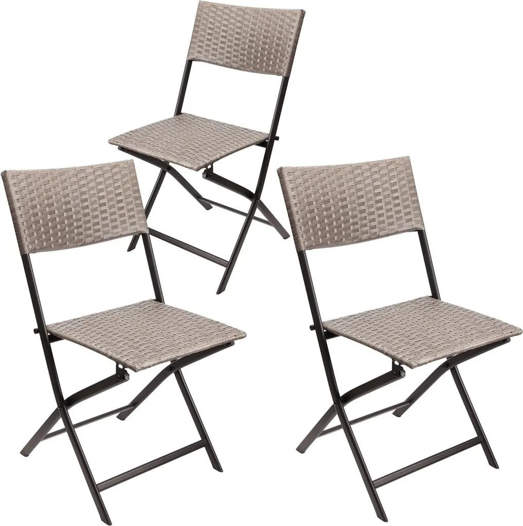 Sedie Pieghevoli BRUBAKER Toskana - Set 3 Pezzi Camping e Giardino