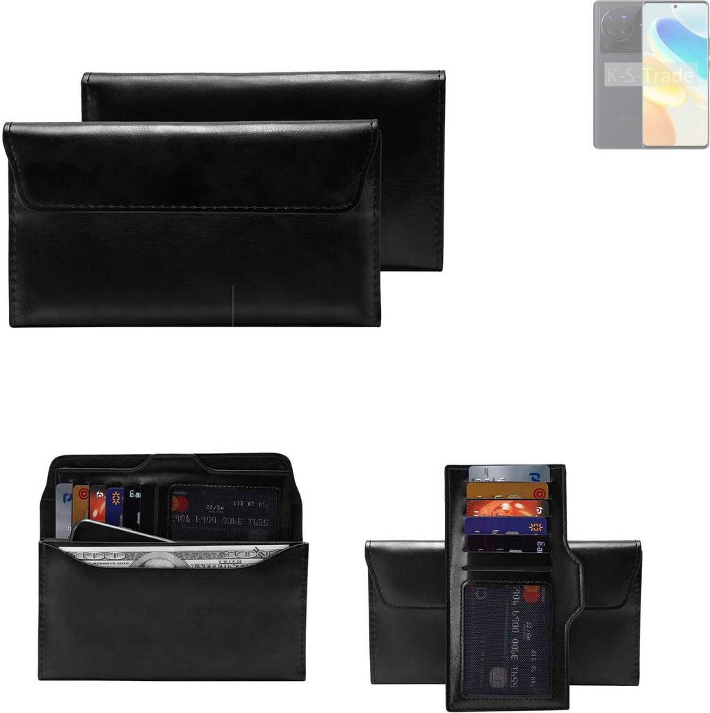 K-S-Trade Handy Hülle kompatibel mit Vivo X80 Pro Schutz Hülle Tasche Schutz Case Handytasche Kunstleder schwarz, 1x