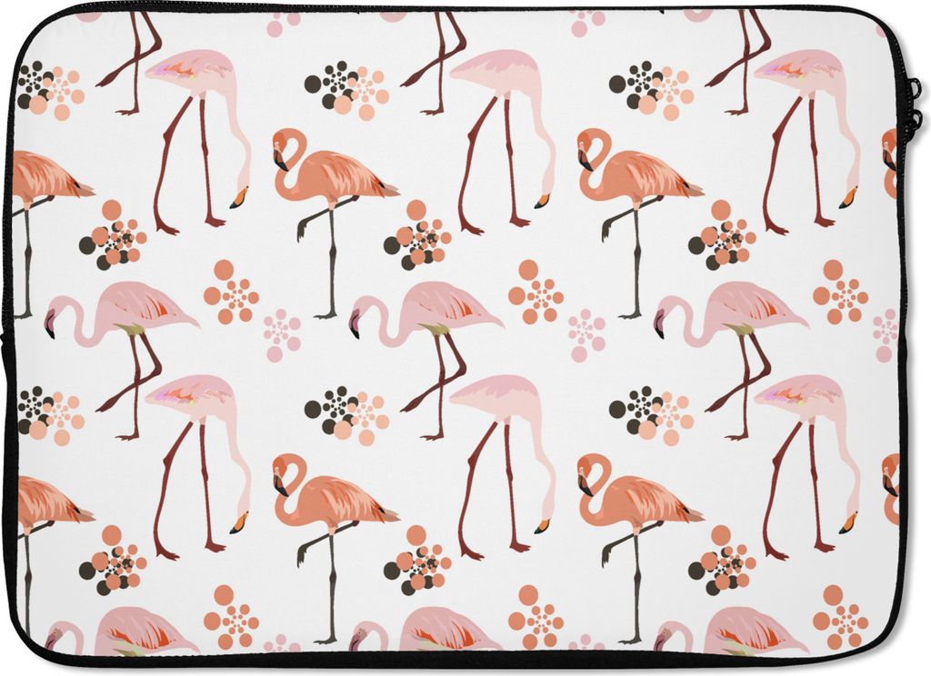 MuchoWow Laptop Hülle 13 Zoll Muster - Flamingo - Blumen Laptoptasche - Laptophülle - Sleeve - Rundumschutz