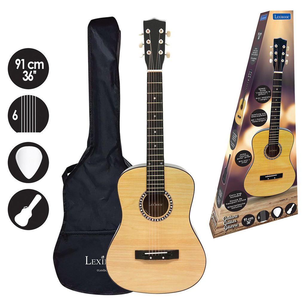 LEXIBOOK 15884505 Akustische Holzgitarre 91 cm -