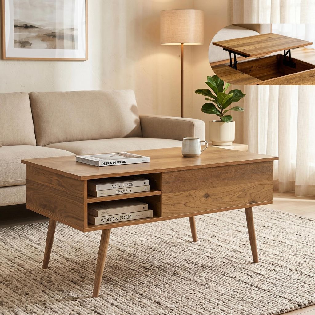 Table basse "Vasdabod" avec plateau relevable et 2 Image du produit 