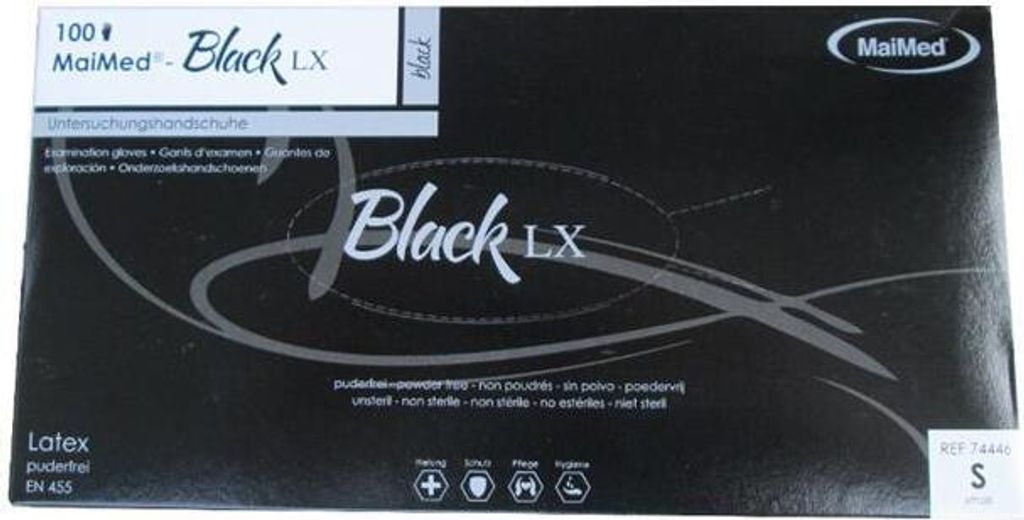 MaiMed Einmalhandschuhe Black Latex Größe S Produktbild 4