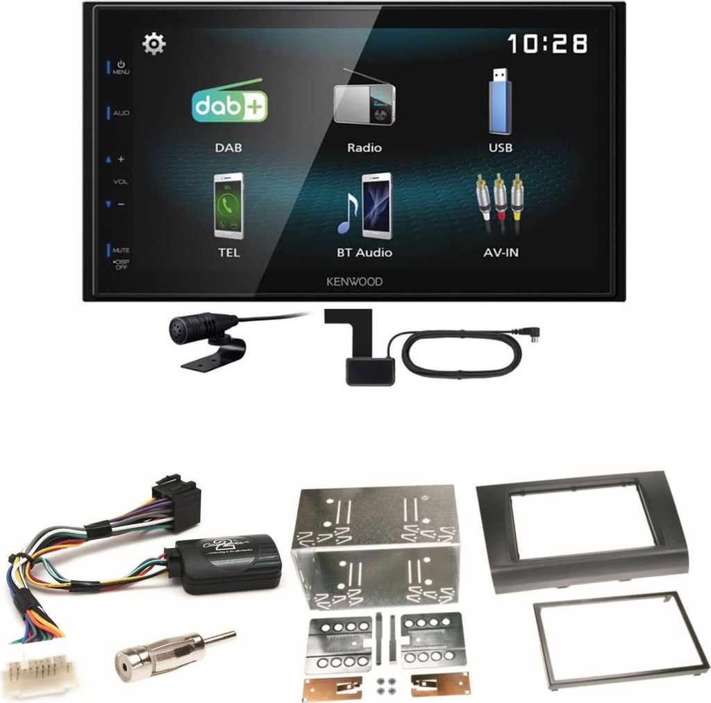 Kenwood DMX-125DAB Bluetooth USB DAB+ MP3 Einbauset für Produktbild 