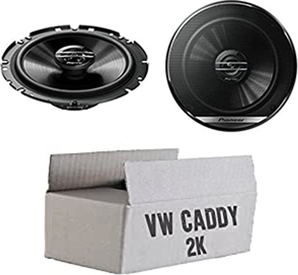 VW Caddy 2K Life Front - Lautsprecher Boxen Pioneer TS-G1720F - 16,5cm 2-Wege Koax Koaxiallautsprecher Auto Einbausatz - Einbauset