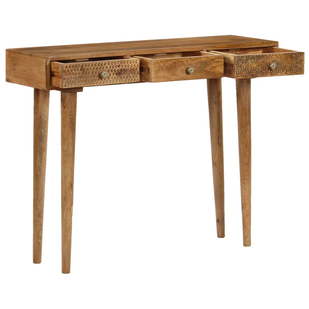 Console vidaXL bois de manguier massif 102x30x79 cm finition artisanale