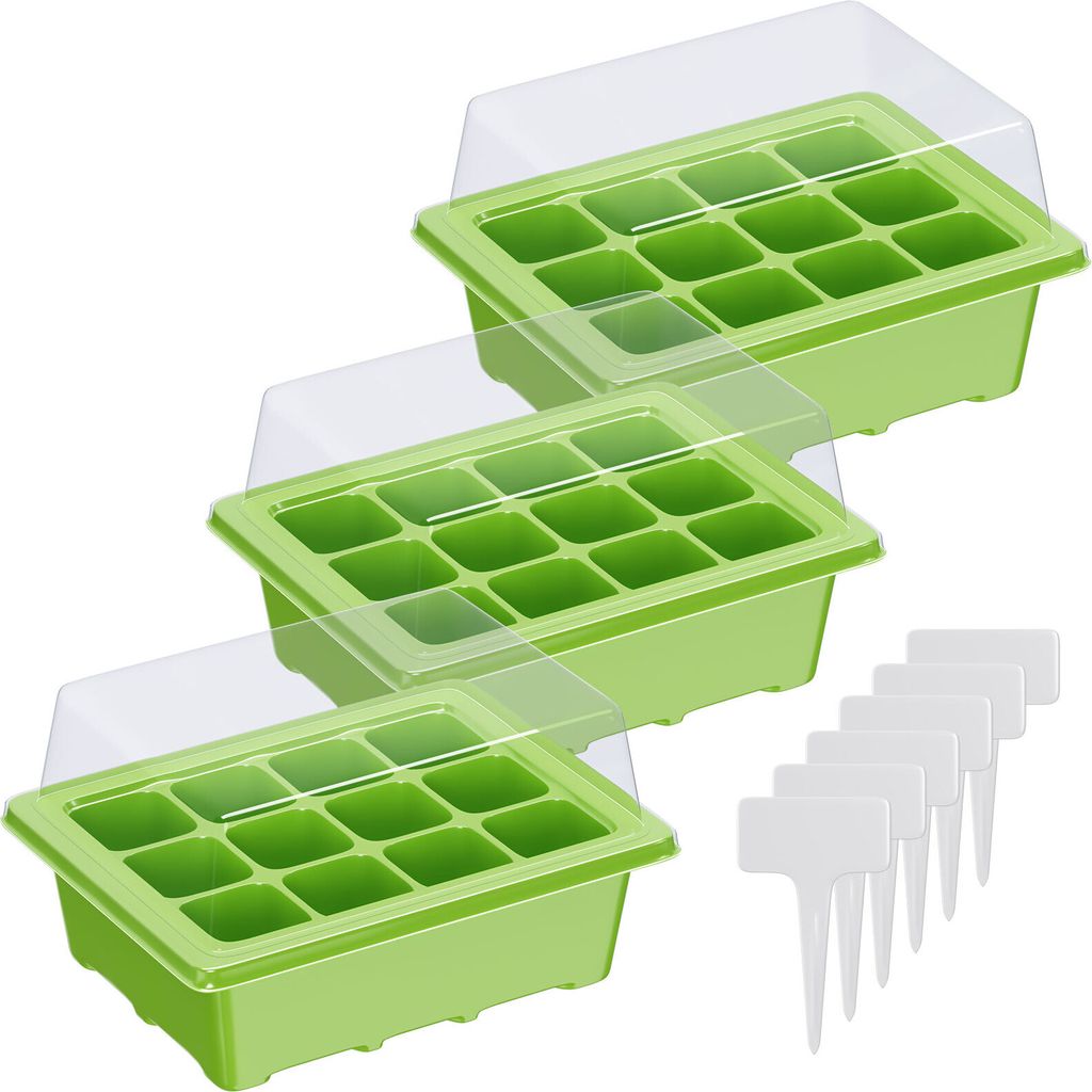 WELLGRO Mini Gewächshaus inkl. 6 Pflanzschilder - für bis zu 12 Pflanzen - ca. 19x14,5x11 cm (LxBxH) je Zimmergewächshaus, Kunststoff - Menge w...