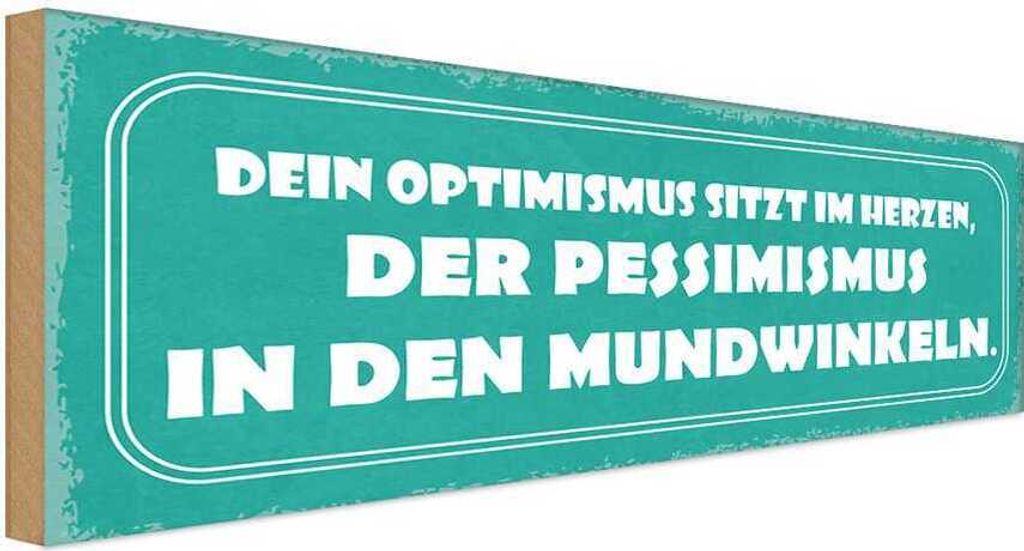 vianmo Holzschild 10x27 cm Optimismus Pessimismus Dekoration