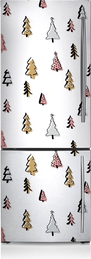 Aufkleber Kühlschrankmagnete Dekoration Kühlschrankfolie 60x205 cm - Pastellweihnachtsbaum