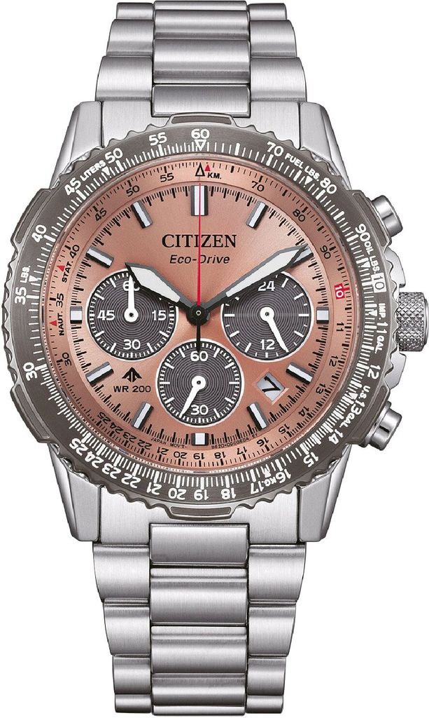 Citizen CA4664-60X Eco-Drive Herrenuhr Chronograph Stahl/Mokka 1