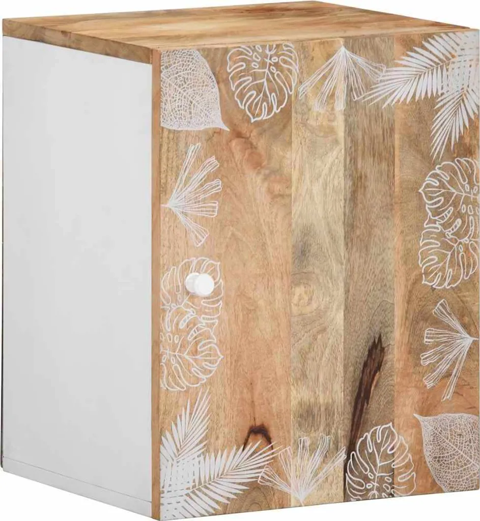 Pensile Bagno 38x33,5x48 cm in Legno Massello di Mango - Arredo Vero