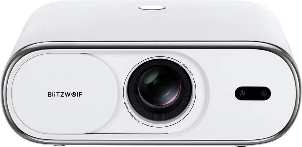 LED Projektor Beamer - Tragbarer Mini Projektor - Echtes 1080p - 9000 Lumen - Bluetooth 5.0 - Manuelle Trapezkorrektur - EU-Stecker - Weiß