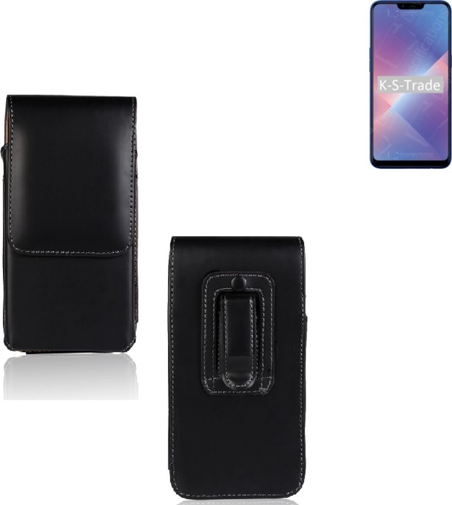 K-S-Trade Gürteltasche kompatibel mit Oppo A5 Schutz-Hülle Handy-Hülle mit Magnetverschluss Holster in schwarz