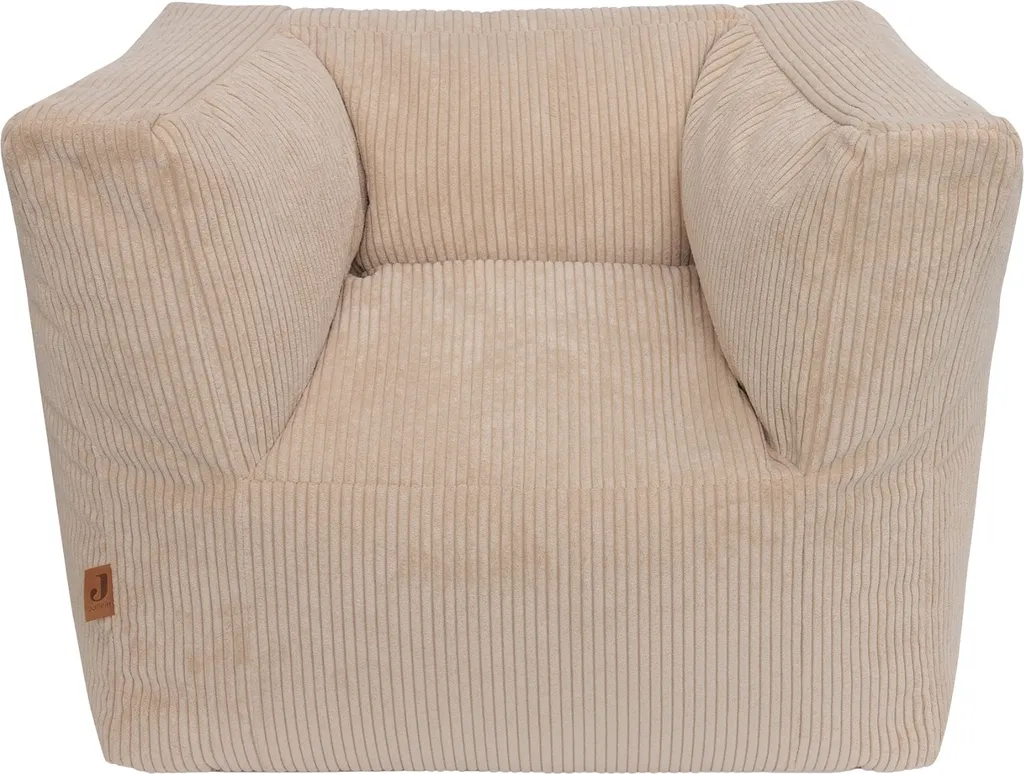 Chaise haute en velours côtelé naturel - Assise élégante et confortable