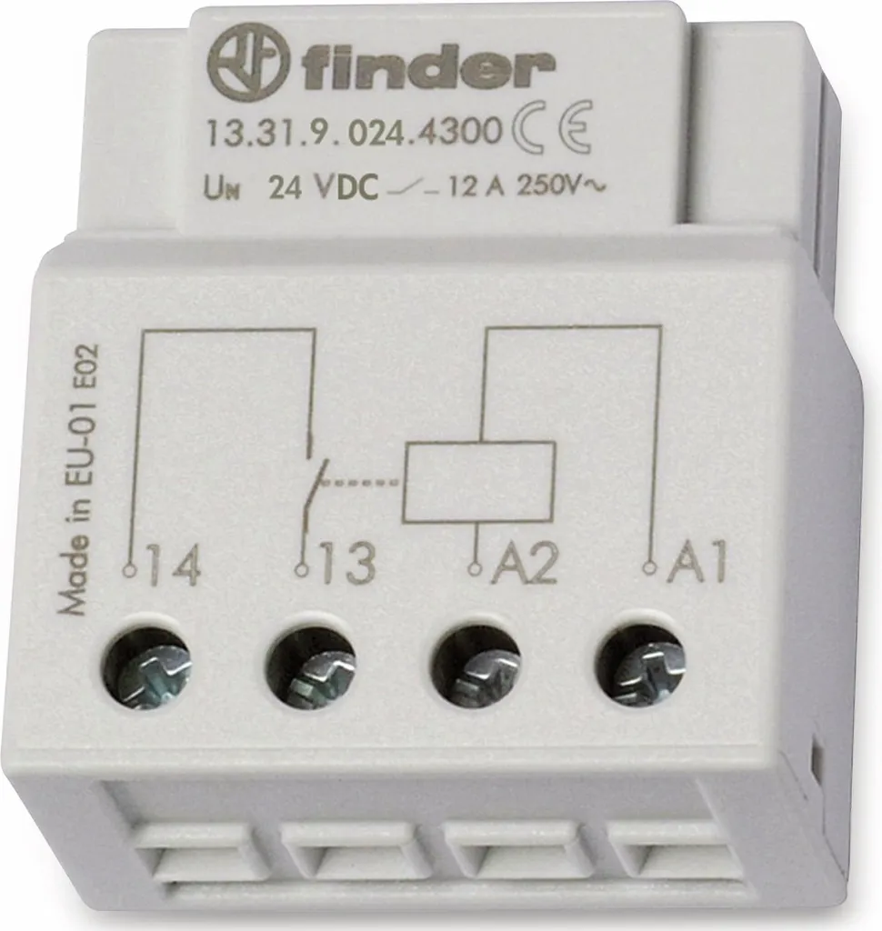 Relais électromécanique Finder 24V 12A encastrable série 13.31 UP