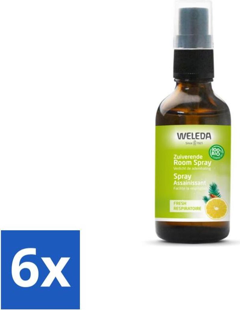 WELEDA - Raumspray Reinigend - Frisch - 50 ml - Vorteilspack - 6 Stücke