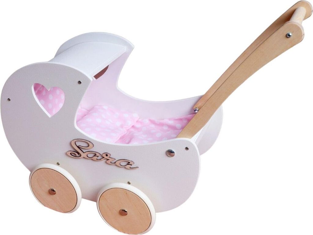 Love Gifts Walker - Puppenwagen ab 1 Jahr, Lernlaufwagen für Kleinkinder, Lernlaufhilfe, Montessori-Spielzeug für Kleinkinder, Farbe Weiß