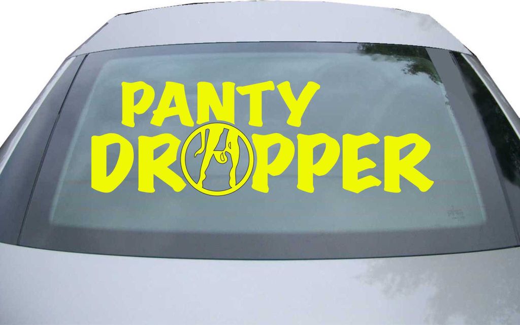 Indigos UG - Aufkleber Heckscheibe & Motorklappe DE2531 - neongelb - 600x201 mm - Panty dropper - Auto Scheiben Fenster Heckklappe Tuning Racing JD...