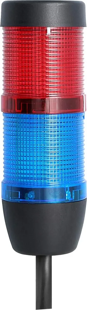 Colonna luminosa STEX24 blu-rossa, 50 mm, 24 V CA/CC, cavo lampeggiante a LED da 2,5 metri, SS50-OB2/24 154 Tecnica di collegamento: