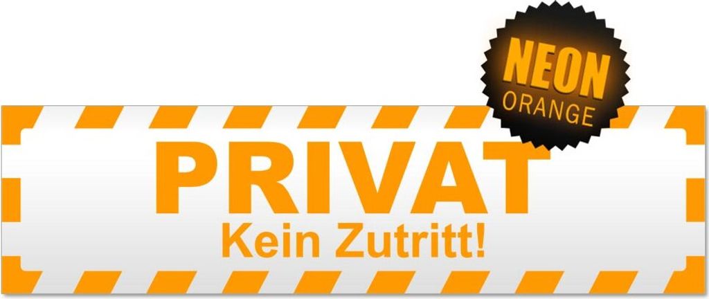 Privat kein Zutritt gestreift Magnetschild Schild magnetisch