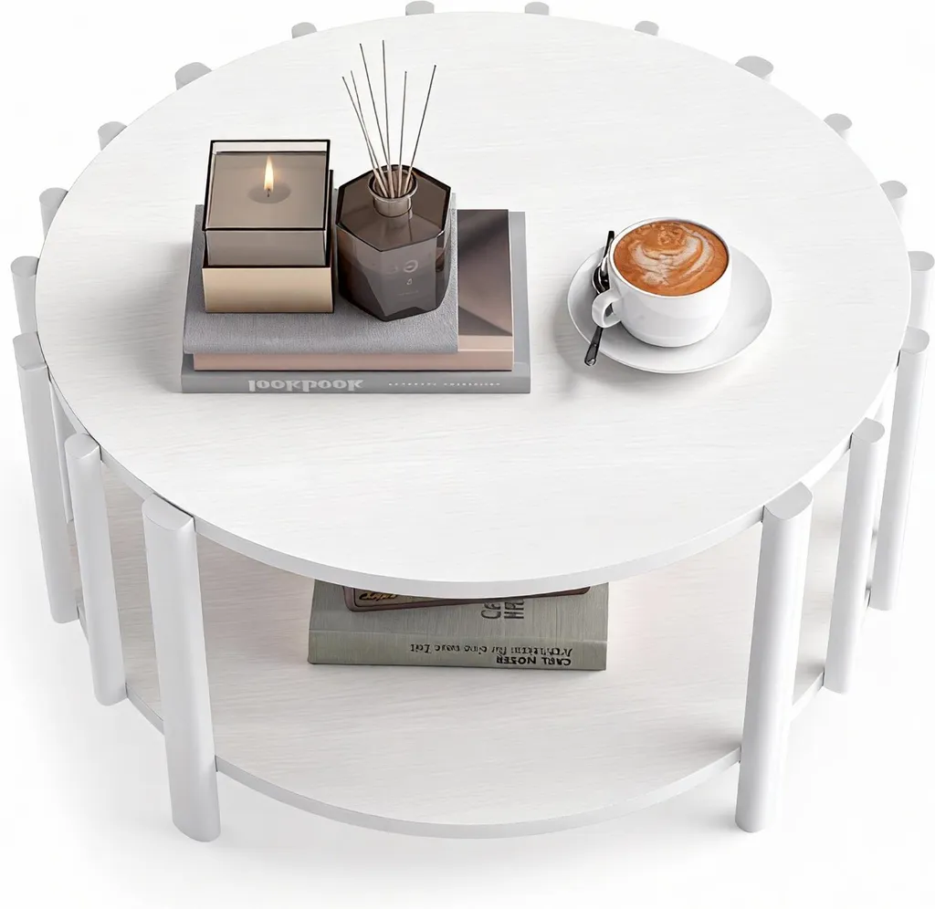 Table basse gain de place pour petits salons avec plateau de thé