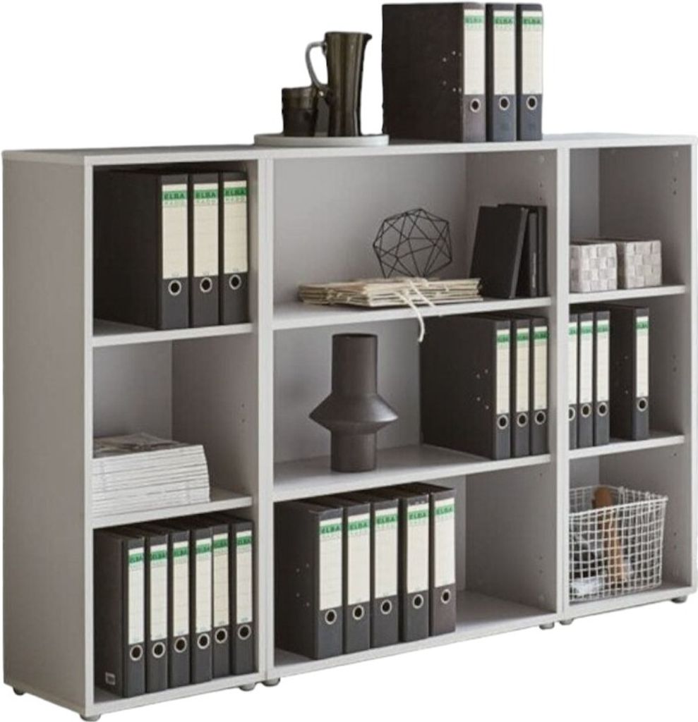 Aktenregal TABOR 2 in lichtgrau, Regal-Set, Büroregale, ideal für Aktenordner