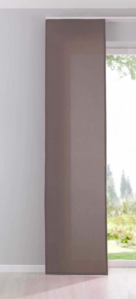 Flächenvorhang Schiebegardine Cationic »Palermo« blickdicht Leinen Optik natura seidenmatt, HxB 245x60 cm, Taupe Landhaus Stil 204411