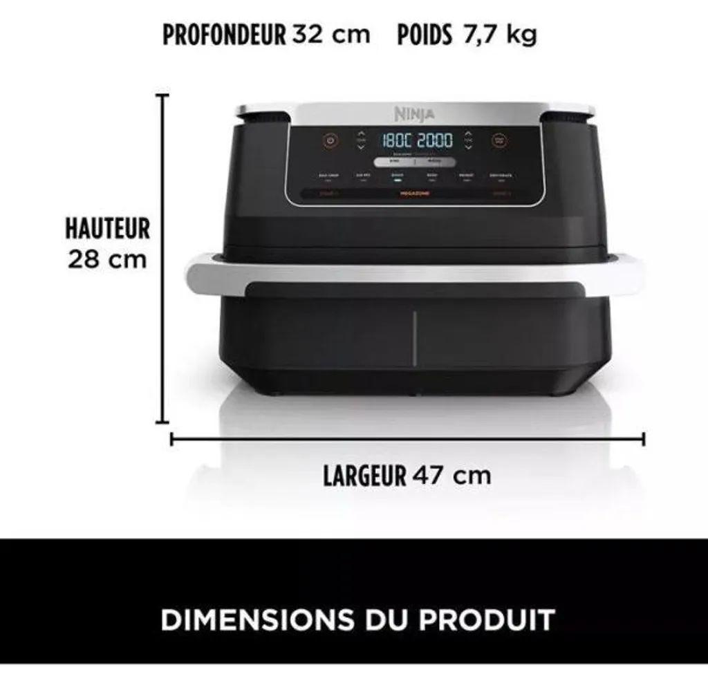 Friteuse sans huile Ninja AF550EU à double compartiment 2470W - 21