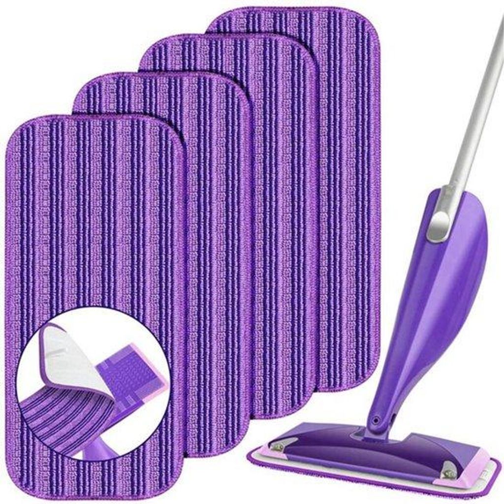 Recycelbare Schwabbelbürsten für Swiffer Wet Jet, 4-teilige Mikrofaser-Ersatzbürsten für das Reinigen von Holzfußböden mit Nass- und Trockenb...