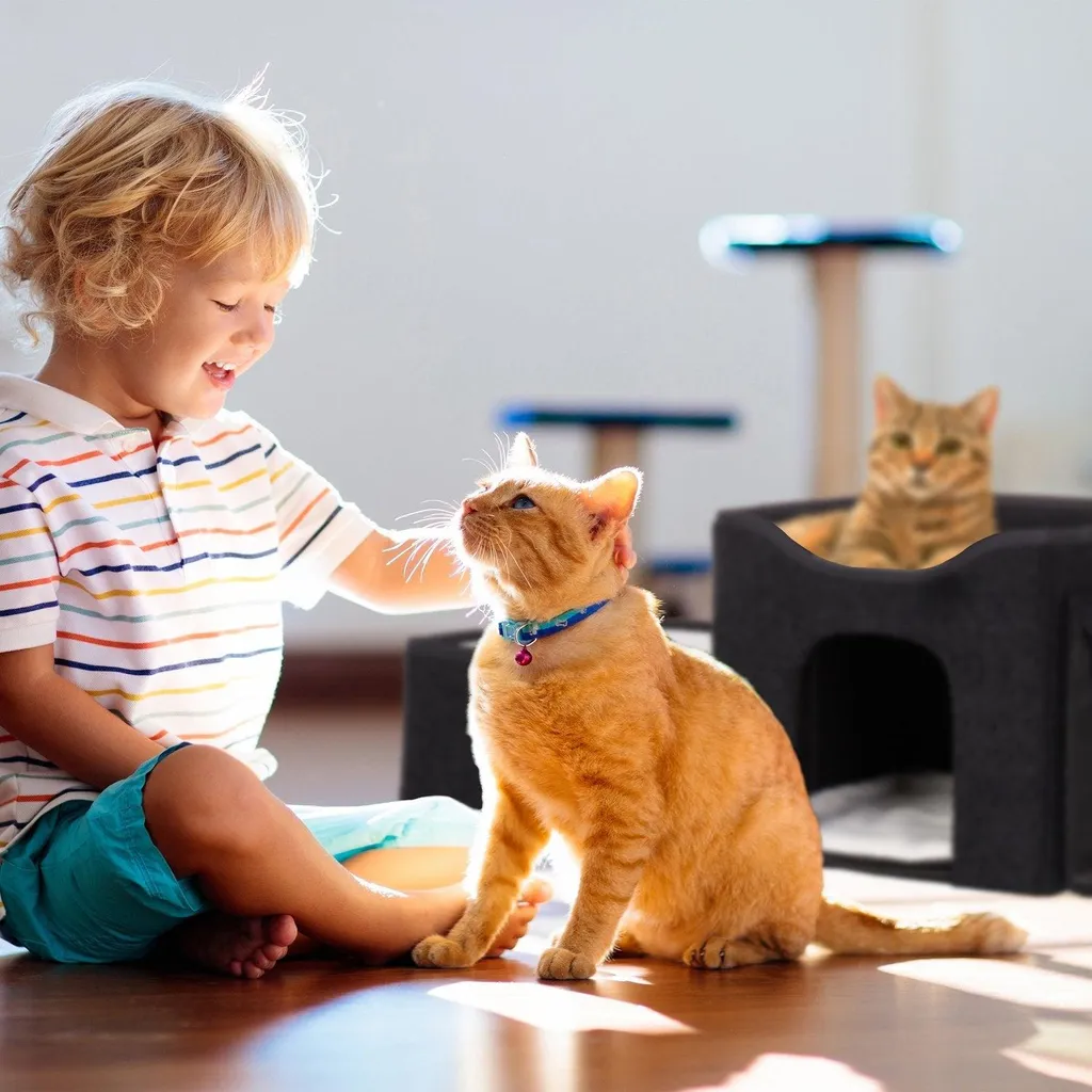 Cachette pour chat avec plusieurs lits douillets - Modèle Duo Confort