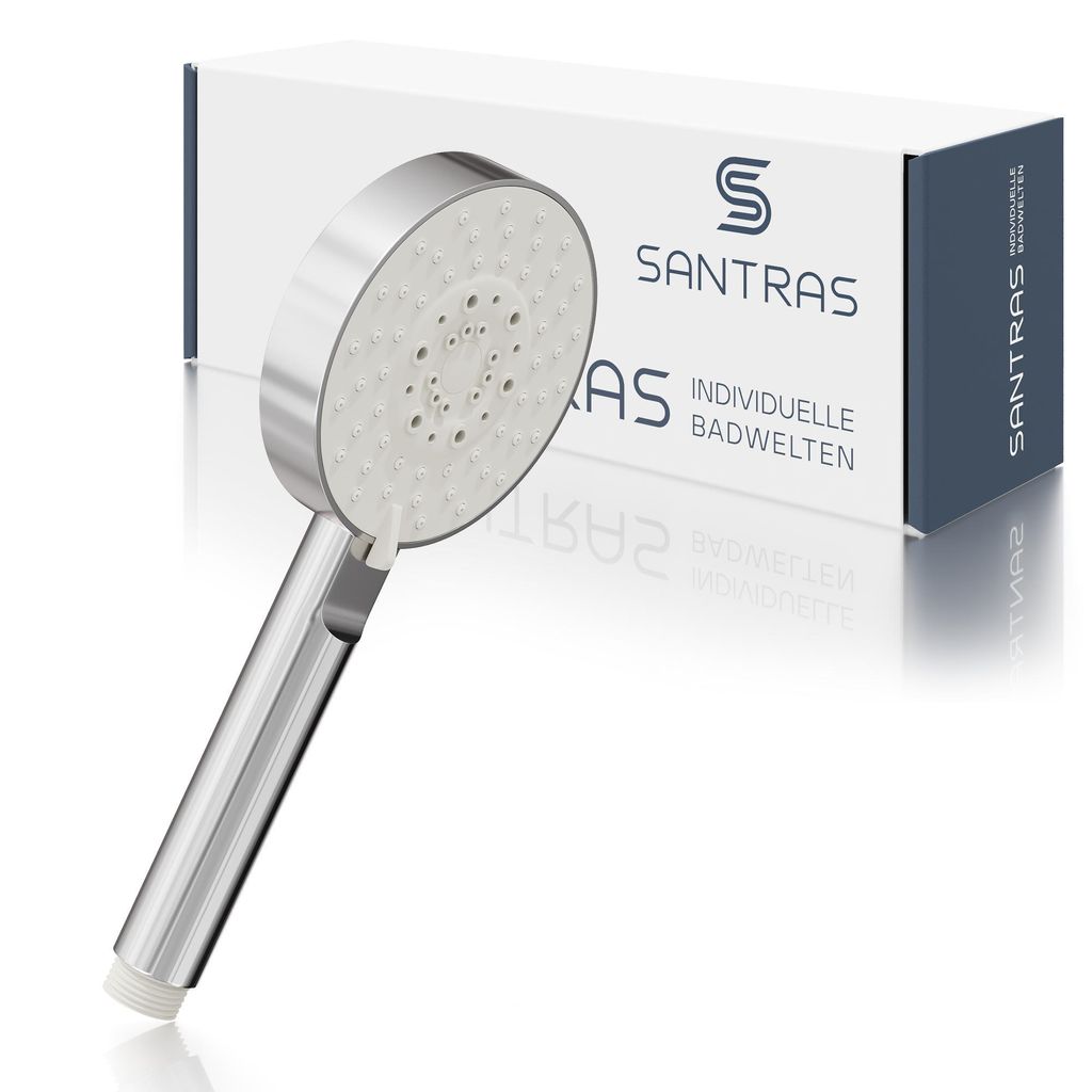 SANTRAS Handbrause in Chrom - fünffach verstellbarer Duschkopf