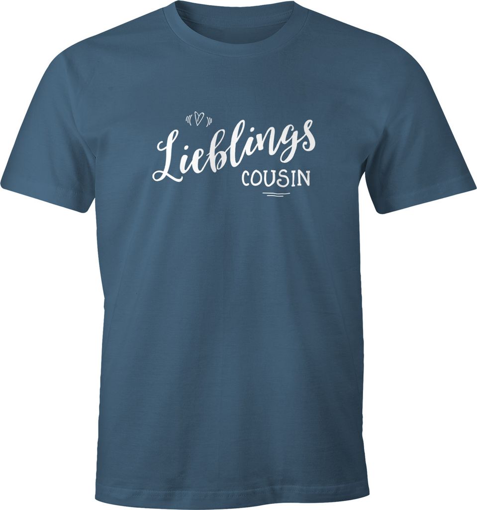 Herren T-Shirt Lieblingscousin Lieblingskusin Geschenk Familie Cousin Moonworks denim XXL