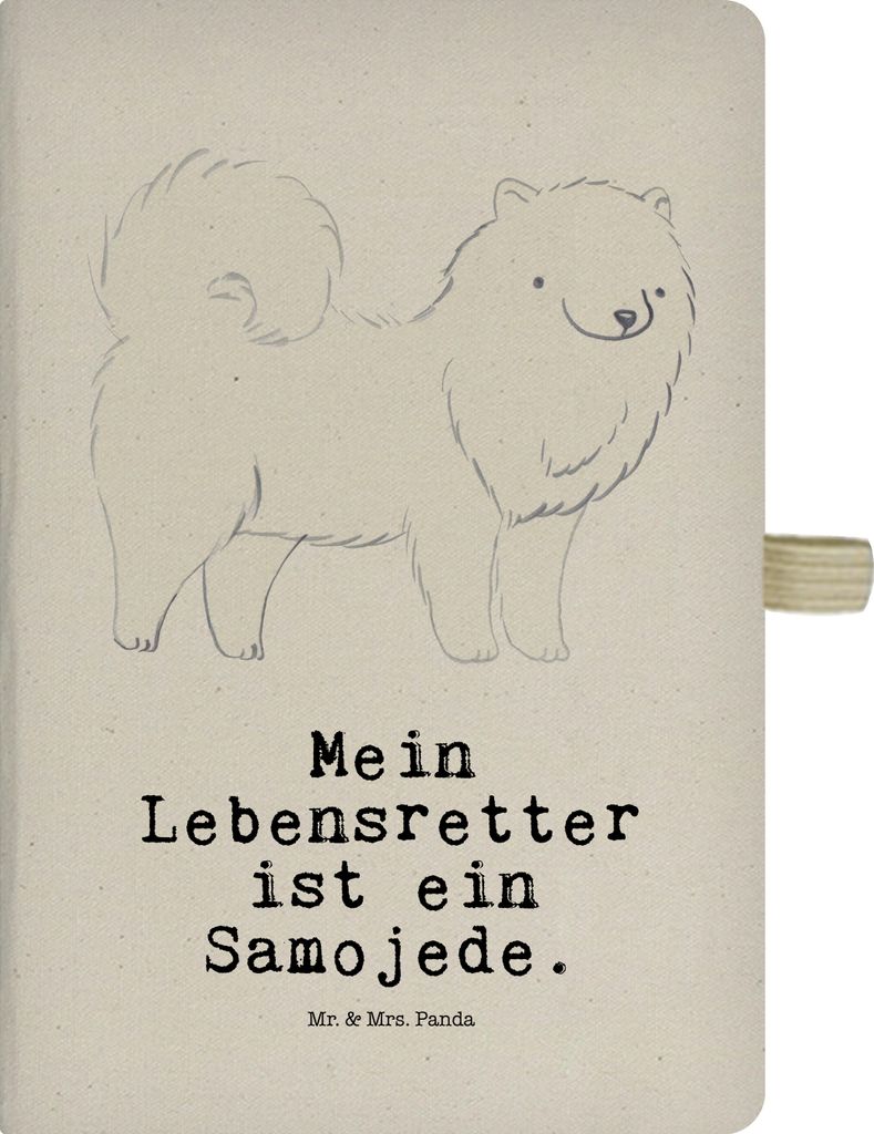 Mr. & Mrs. Panda Tagebuch Samojede Lebensretter - Transparent - Geschenk, Skizzenbuch, Samojedenhund, Kladde, Samojedenspitz, Journal, notizbuch, R...