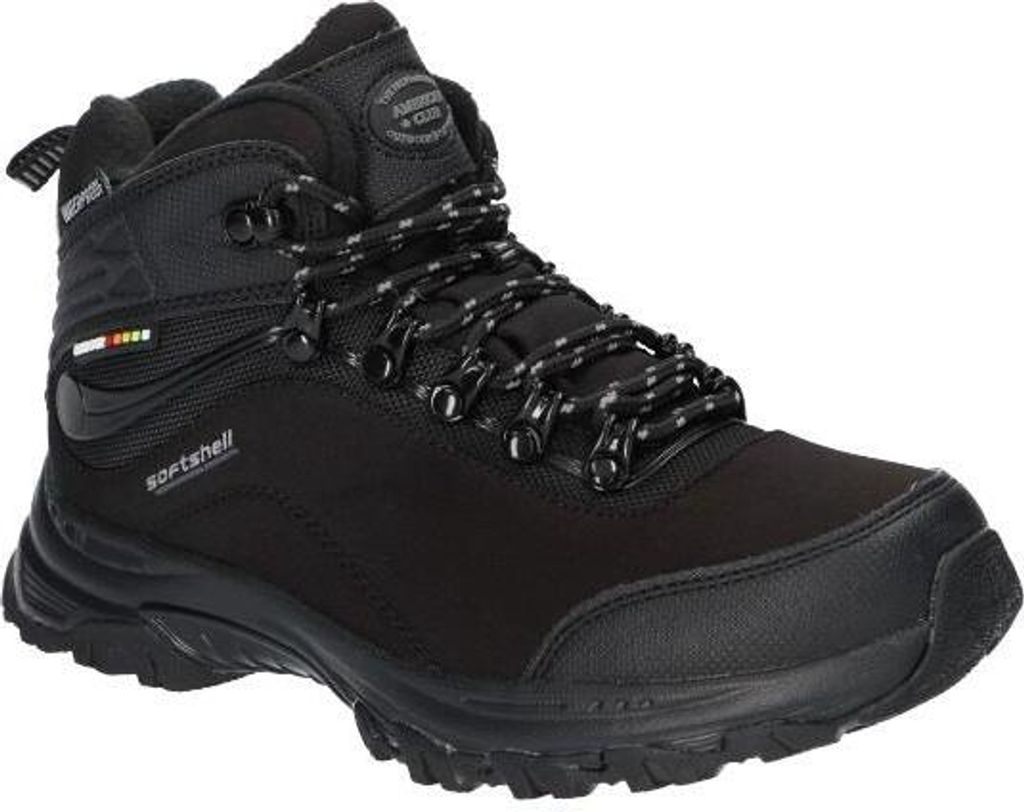 Winterstiefel, Softshell, Tripletex-Membran, Winterschuhe isoliert, rutschfest, Schnürung| American Club, Wt233/24, Schwarz 38