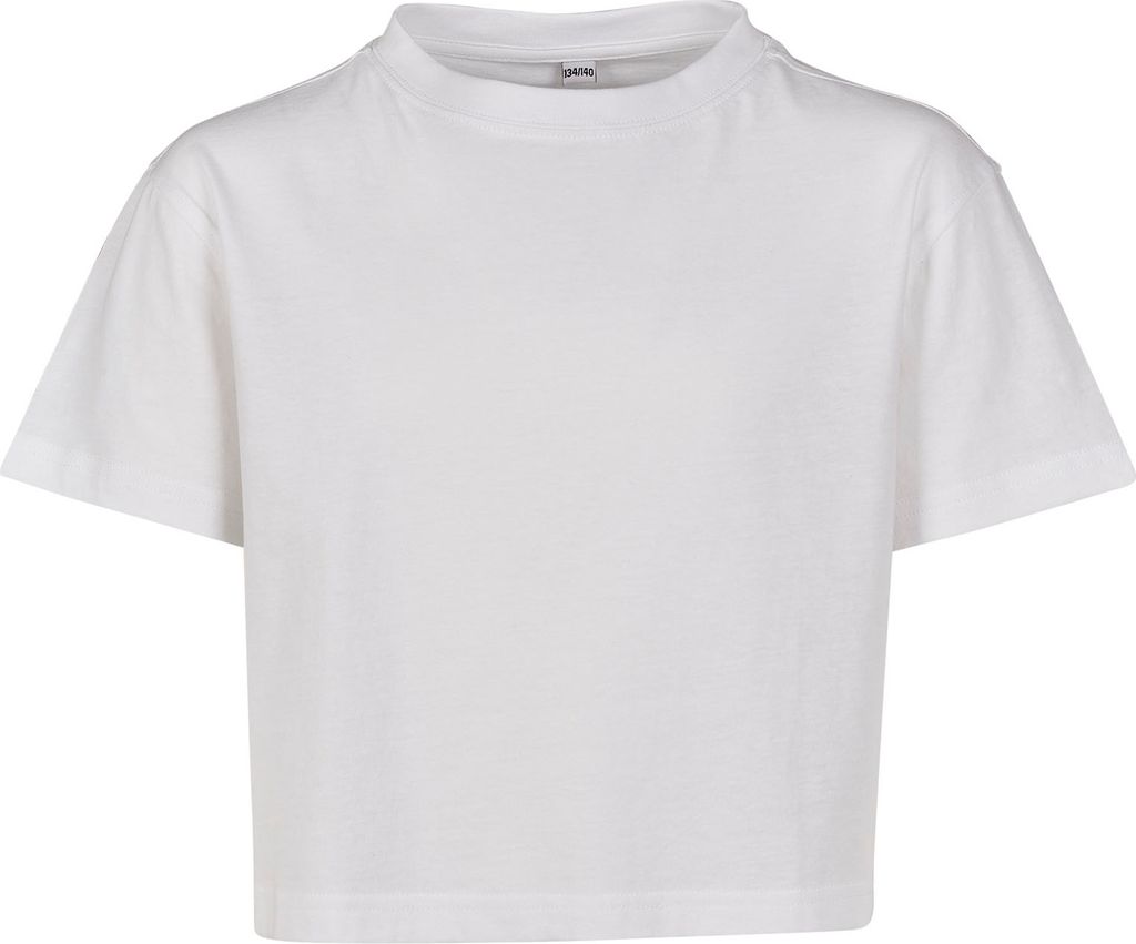 Build Your Brand Girls Cropped Jersey Tee