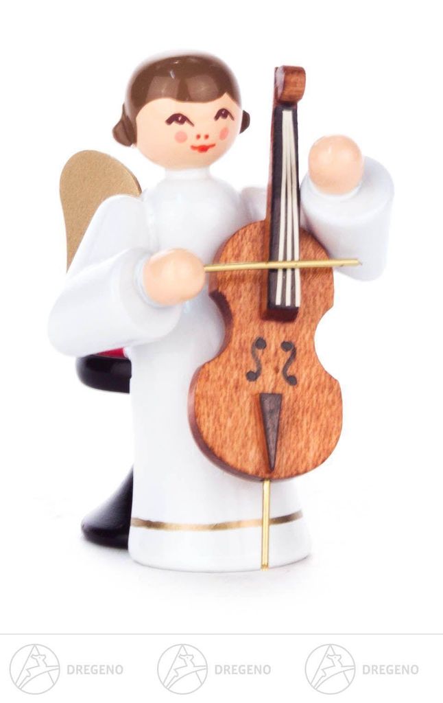 Engel mit Chello, langer Rock, farbig