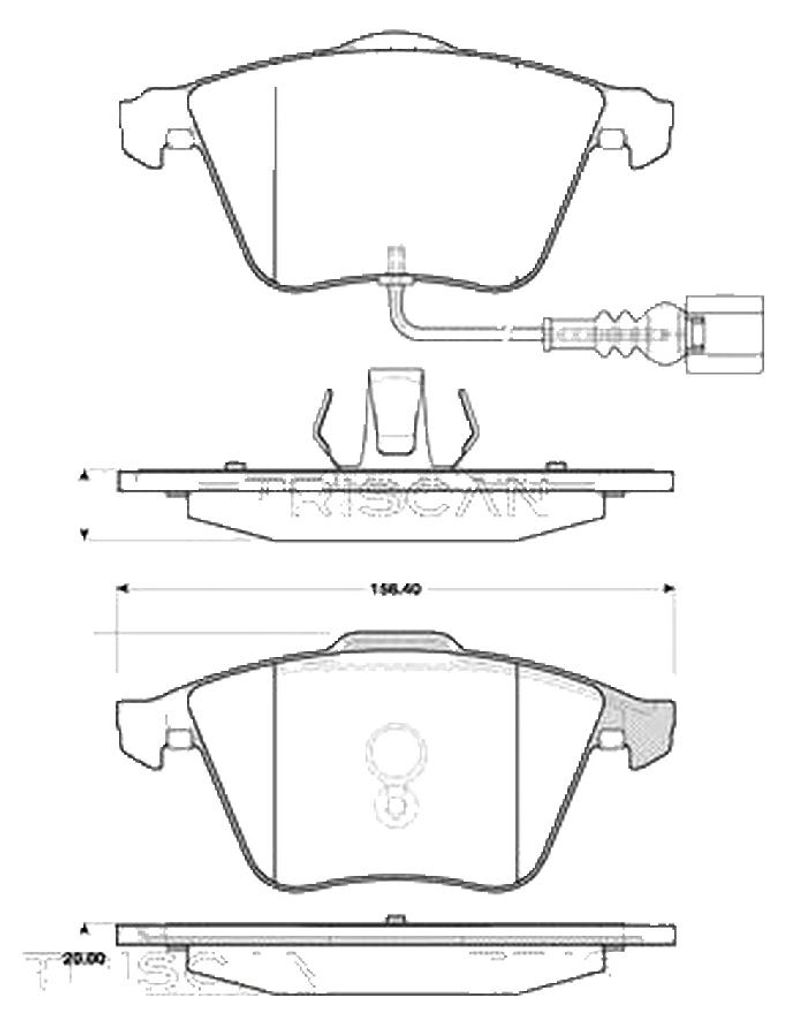 Bremsbelagsatz Scheiben 20 mm mit Verschleißwarnkontakt TRISCAN für u.a. AUDI TT