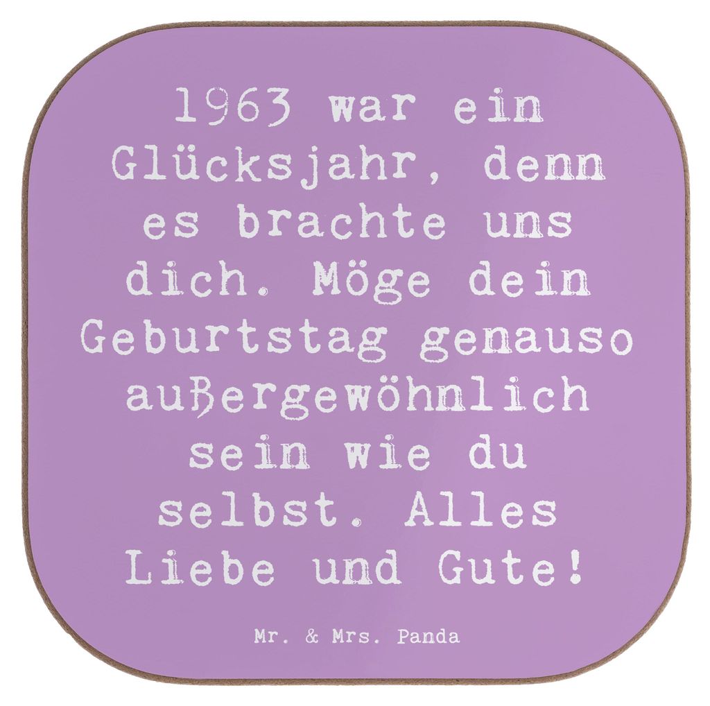 Mr. & Mrs. Panda Untersetzer Spruch 1963 Geburtstag - Lavendeltraum - Geschenk, Geburtsjahr, gläseruntersetzer, feiern, alles Liebe, Coaster, Holz...