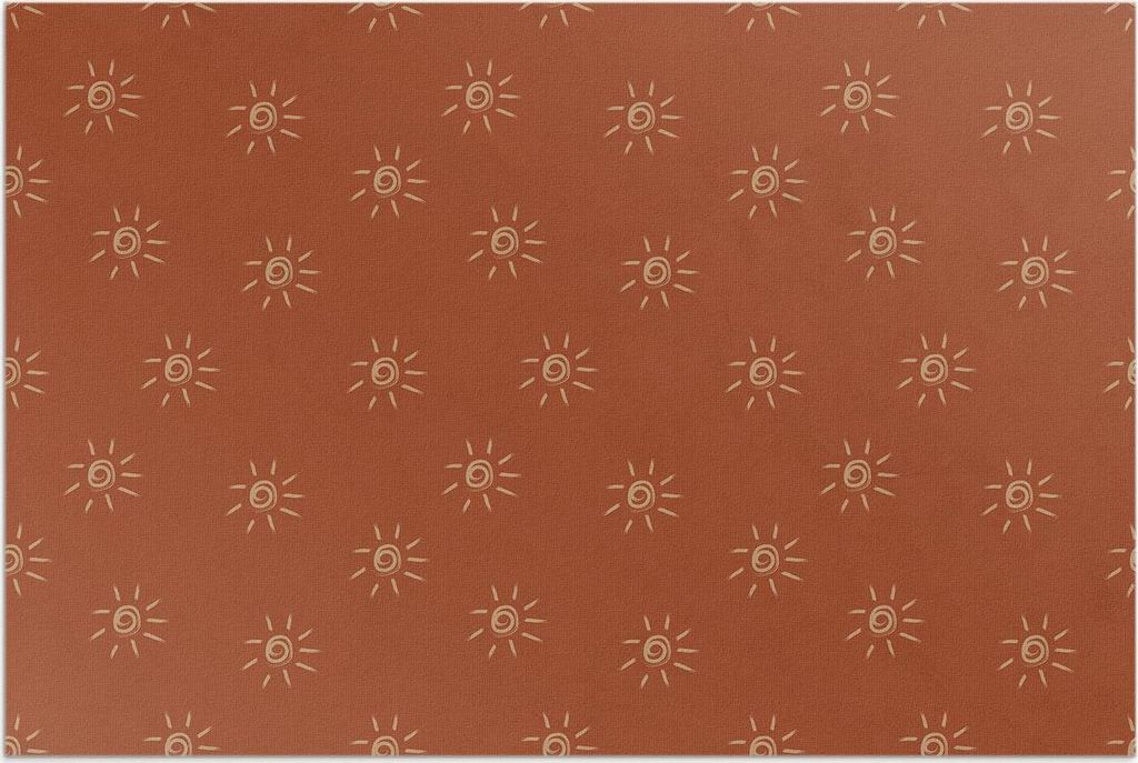 Sonnenmuster im Vintage-Boho-Stil – Vinylteppich – 140x210 cm – Outdoor Teppich – Terrasse – Wetterfest – Modern