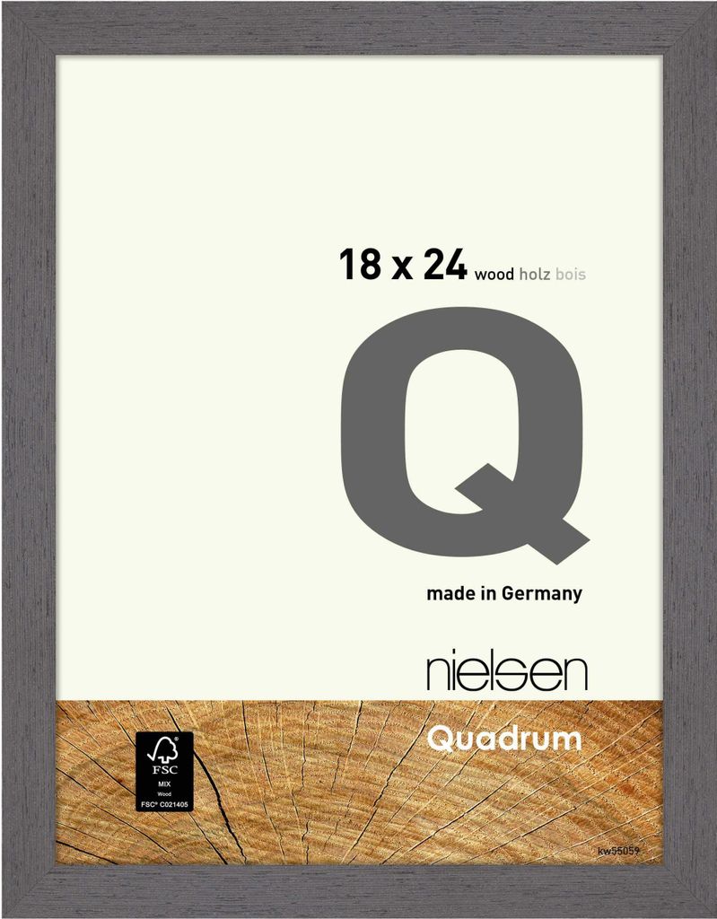 nielsen Holz Bilderrahmen Quadrum, 18x24 cm, Grau