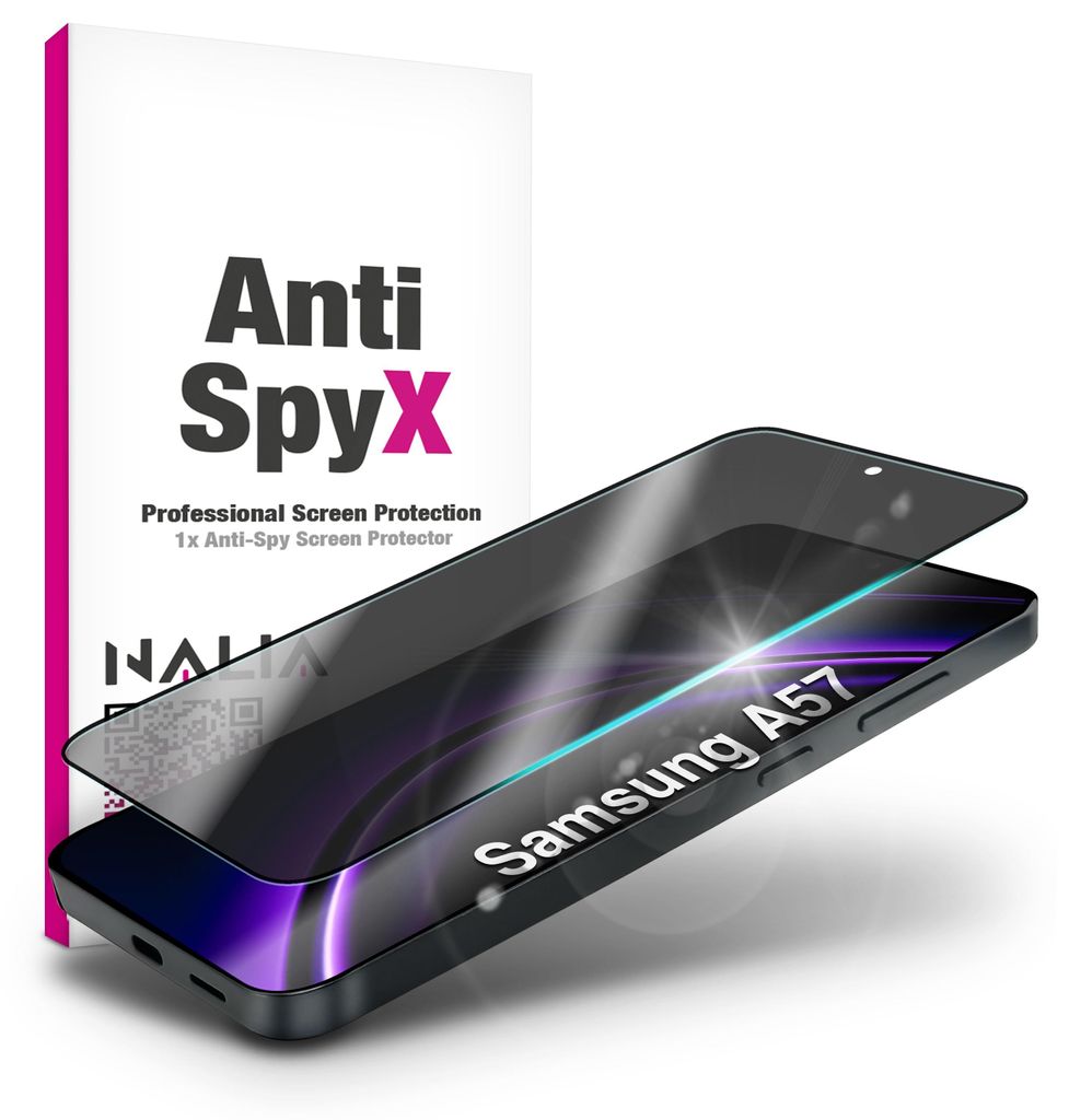 NALIA Blickschutzglas für Samsung Galaxy A57 – Härte 9H & Kratzfest – Privacy Full-Cover – Marke aus Berlin